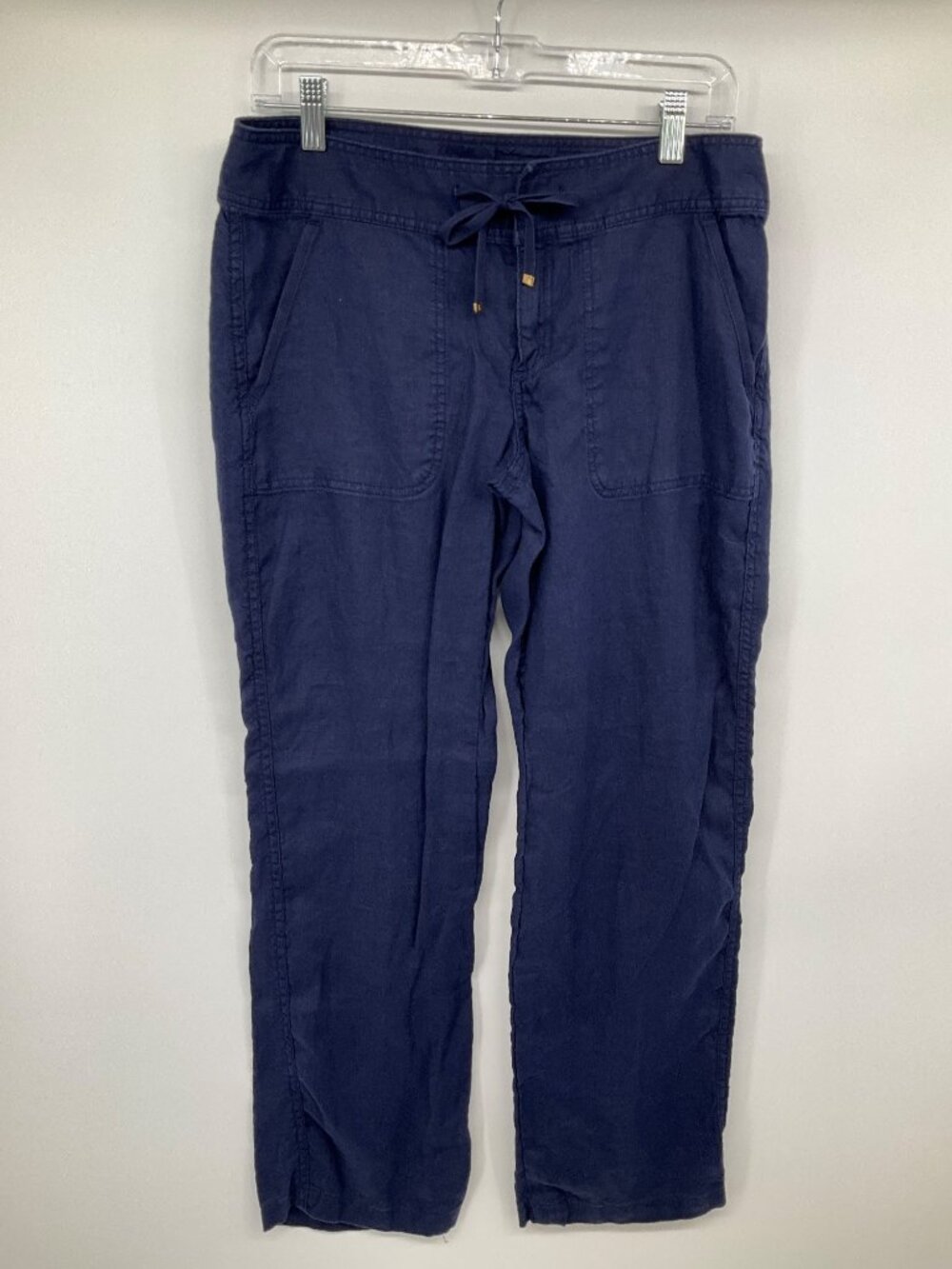Lilly Pulitzer Galley Pants size 4 True Navy Blue 100%‎ Linen Women's - Picture 2 of 9